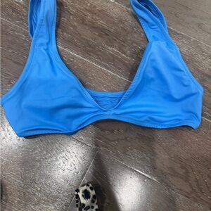 Skims Plunge Bikini Vibrant Blue Bikini Top Size Small